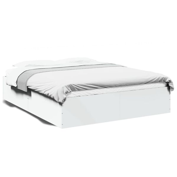 vidaXL Posteľný rám biely 150x200 cm kompozitné drevo