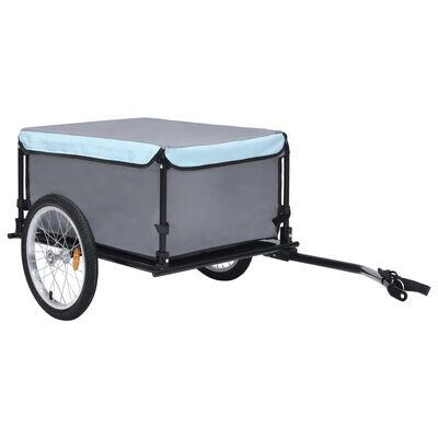 vidaXL Nákladný vozík za bicykel čierno-modrý 65 kg