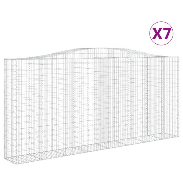 vidaXL Obl&uacute;kov&eacute; gabi&oacute;nov&eacute; ko&scaron;e 7ks 400x50x180/200cm pozinkovan&eacute; železo