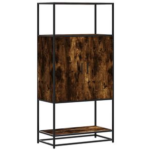 vidaXL Vysok&aacute; skrinka dymov&yacute; dub 68x35x139 cm kompozitn&eacute; drevo+kov