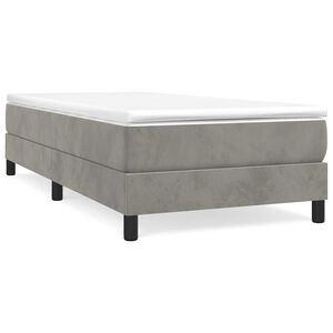 vidaXL Posteľn&yacute; r&aacute;m s boxspringom bledosiv&yacute; 80x200 cm zamat