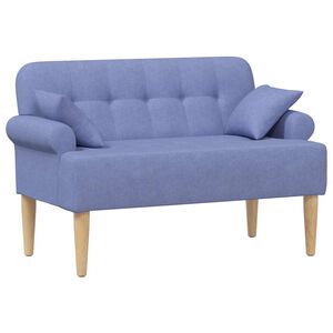 vidaXL Dvojmiestna pohovka s gomb&iacute;kov&yacute;m pre&scaron;&iacute;van&iacute;m Modr&aacute; dž&iacute;novina