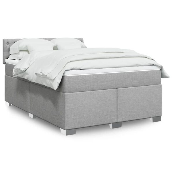 vidaXL Boxspring posteľ s matracom bledosivý 140x190 cm látka