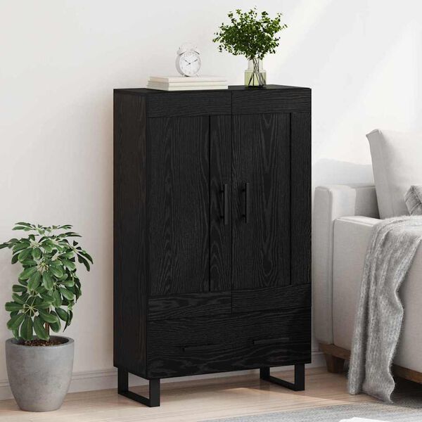 vidaXL Highboard Čierny dub 69,5 x 31 x 115 cm Kompozitn&eacute; drevo