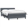 vidaXL Posteľn&yacute; r&aacute;m boxspring s matracom tmavosiv&yacute; 140x220 cm zamat