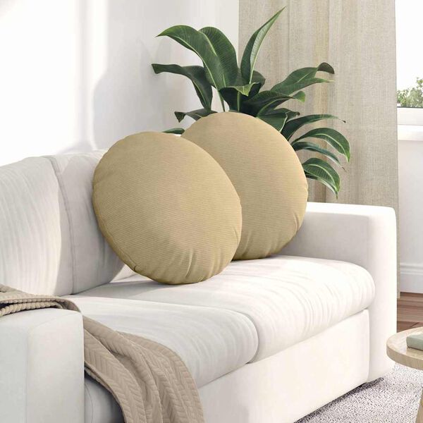 vidaXL Vank&uacute;&scaron;e na sedenie 2 pcs &Scaron;ed&aacute; zelen&aacute; &Oslash; 50 cm Kord&uacute;rov&aacute; tkanina