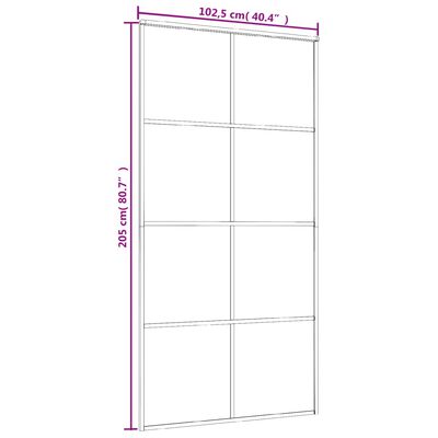 vidaXL Posuvné dvere hliník a sklo ESG 102,5x205 cm čierne