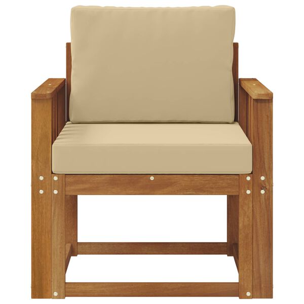 vidaXL Vonkaj&scaron;ia pohovka Mas&iacute;vne ak&aacute;ciov&eacute; drevo a polyester Pr&iacute;rodn&aacute;