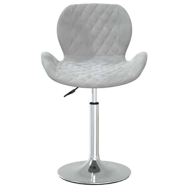 vidaXL Otočn&aacute; jed&aacute;lensk&aacute; stolička bledosiv&aacute; zamatov&aacute;