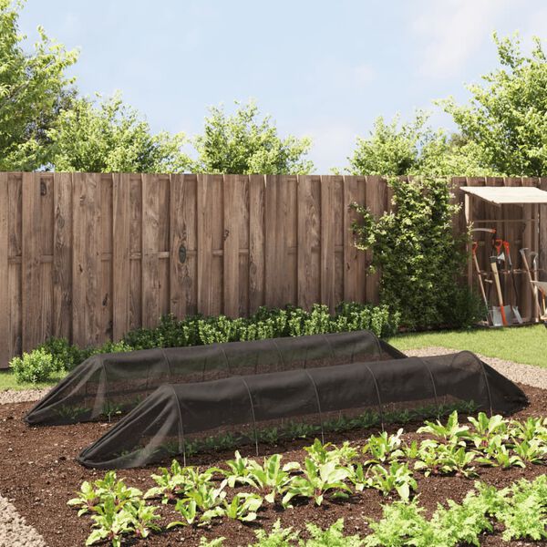 vidaXL Sieťovinové tunely 2 ks čierne oceľ a polyetylén