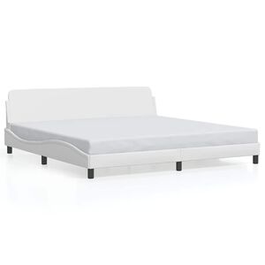 vidaXL R&aacute;m postele Dover biely 200x200 cm umel&aacute; koža