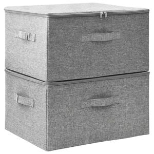 vidaXL &Uacute;ložn&eacute; boxy 2 ks l&aacute;tkov&eacute; 43x34x23 cm siv&eacute;