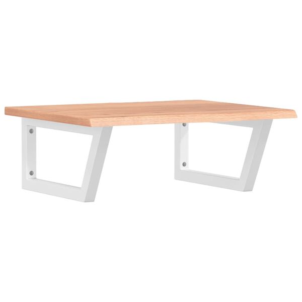 vidaXL Polica pod um&yacute;vadlo, n&aacute;stenn&aacute;, oceľ a dubov&yacute; mas&iacute;v