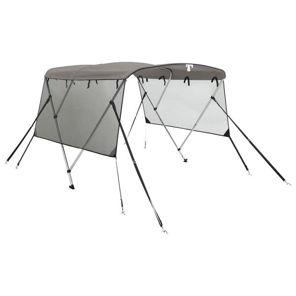vidaXL Strieška Bimini s 3 oblúkmi a sieť. stenami 183x(170-182)x137cm