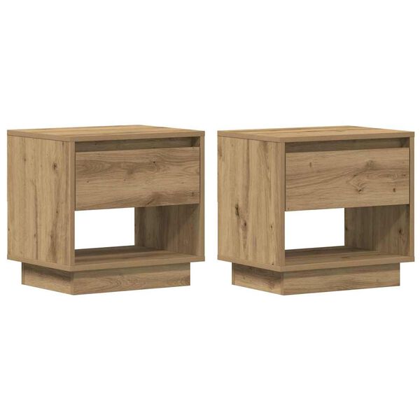 vidaXL Nočný stolík so zásuvkou 2 pcs Remeselný dub 45 x 34 x 44 cm