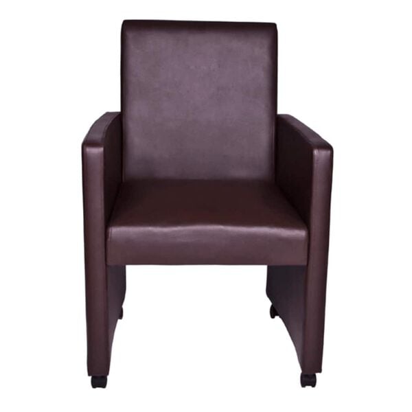 vidaXL Jedálenské stoličky 2 ks hnedé umelá koža