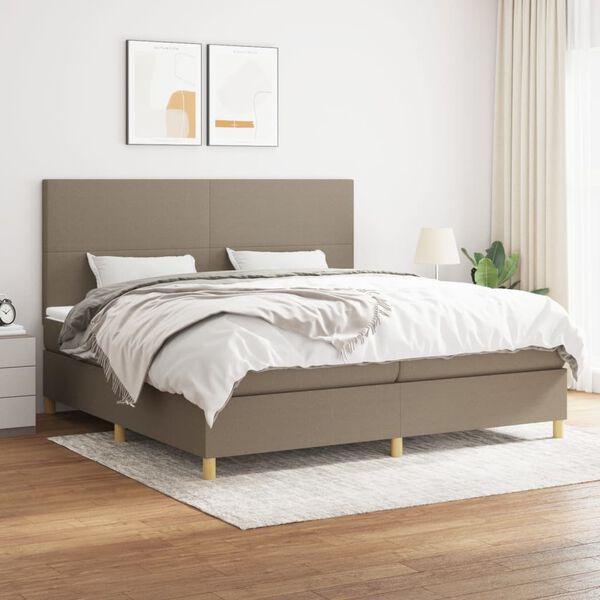 vidaXL Boxspring posteľ s matracom sivohned&yacute; 200x200 cm l&aacute;tka
