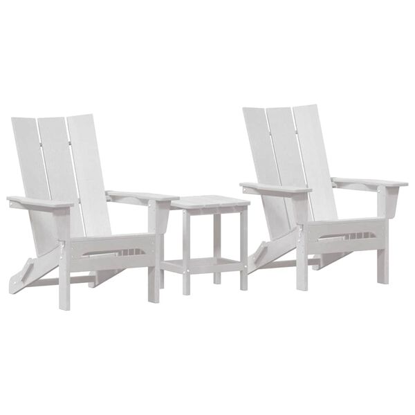 vidaXL Záhradný lounge nábytok 3 pcs Biela 38 x 38 x 46cm Plast