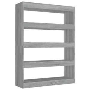 vidaXL Knižnica/deliaca stena siv&yacute; dub sonoma 100x30x135 cm