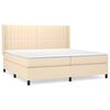 vidaXL Boxspring posteľ s matracom kr&eacute;mov&aacute; 200x200 cm l&aacute;tka