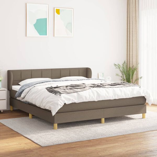 vidaXL Posteľn&yacute; r&aacute;m boxspring s matracom sivohned 160x200 cm l&aacute;tka