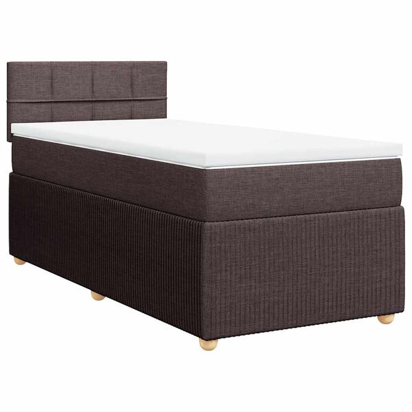 vidaXL Boxspring posteľ s matracom tmavohned&aacute; 90x190 cm l&aacute;tka