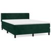 vidaXL Posteľn&yacute; r&aacute;m boxsping s matracom tmavozelen&yacute; 140x190 cm zamat