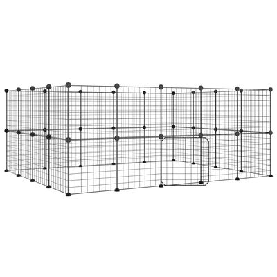VidaXL 36-panelová klietka pre domáce zvieratá čierna 35x35 cm oceľ
