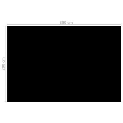 vidaXL Bazénová plachta, čierna 300x200 cm, PE