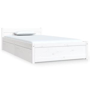 vidaXL Posteľn&yacute; r&aacute;m so z&aacute;suvkami biely 90x190 cm jednol&ocirc;žko