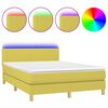 vidaXL Posteľ boxsping s matracom a LED zelen&aacute; 140x200 cm l&aacute;tka