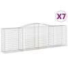 vidaXL Obl&uacute;kov&eacute; gabionov&eacute; ko&scaron;e 7 ks 400x50x120/140 cm pozink. železo