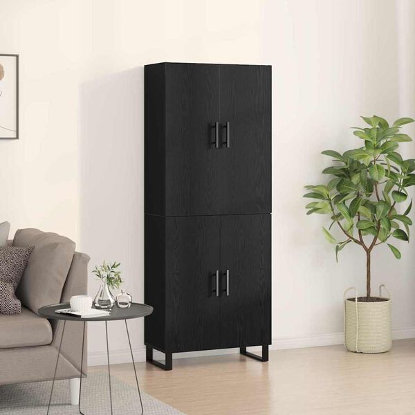 vidaXL Highboard 2 pcs Čierny dub 69,5 x 34 x 180 cm