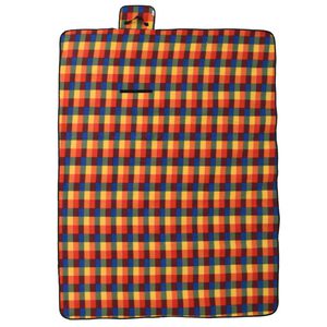 vidaXL Piknikov&aacute; deka skladacia viacfarebn&aacute; kockovan&aacute; 200x150 cm zamat