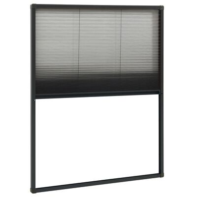 vidaXL Plisovaná okenná sieťka proti hmyzu, hliník, antracit 80x100 cm