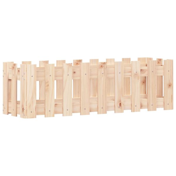 vidaXL Záhradný vyvýšený záhon s dizajnom plotu 100x30x30 cm borovica