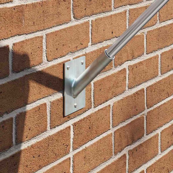 vidaXL Držiak na vlajkov&uacute; tyč Strieborn&aacute; 10.5 x 7.5 cm Oceľ