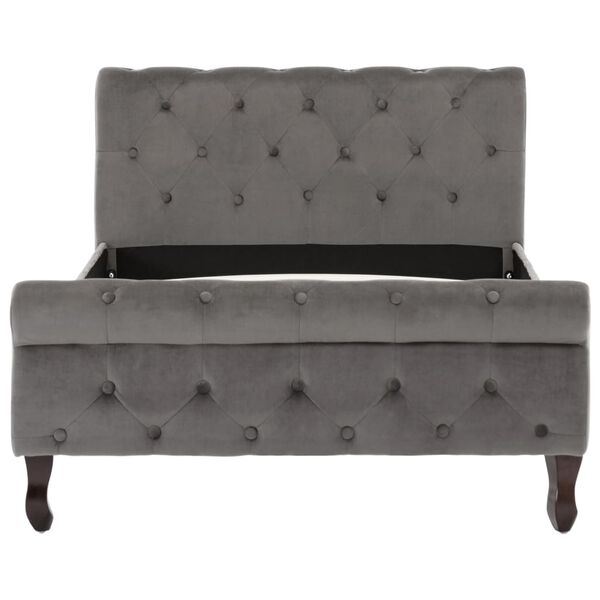 vidaXL Posteľn&yacute; r&aacute;m, siv&yacute;, zamat 100x200 cm