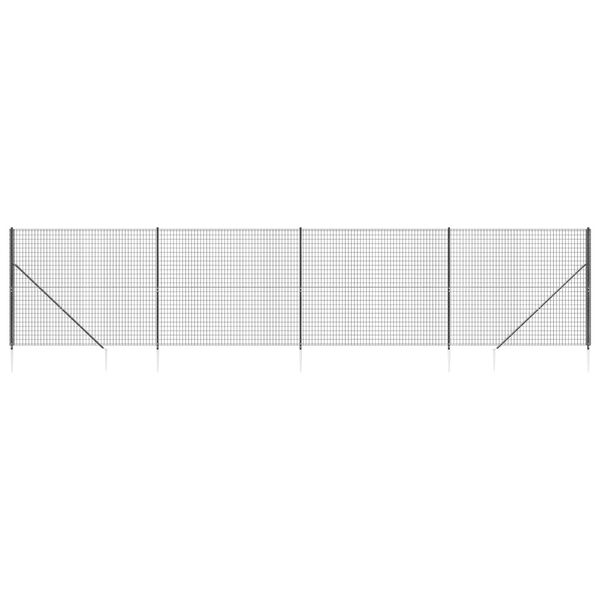 vidaXL Drôtený plot s kotviacimi hrotmi antracitový 1,8x10 m