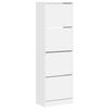 vidaXL Botn&iacute;k so 4 v&yacute;klopn&yacute;mi z&aacute;suvkami biely 60x34x187,5 cm