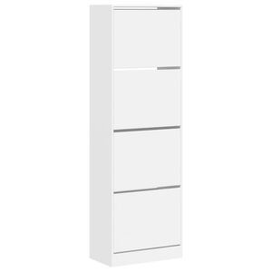 vidaXL Botn&iacute;k so 4 v&yacute;klopn&yacute;mi z&aacute;suvkami biely 60x34x187,5 cm