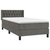 vidaXL Posteľn&yacute; r&aacute;m boxspring s matracom tmavosiv&yacute; 100x200 cm zamat