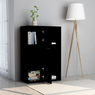 vidaXL Úložná skrinka, čierna 60x29,5x90 cm, kompozitné drevo
