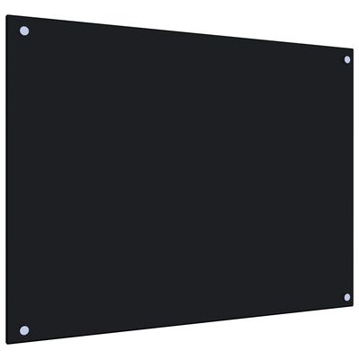 vidaXL Kuchynská zástena, čierna 80x60 cm, tvrdené sklo