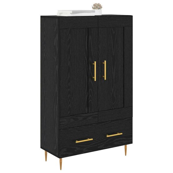 vidaXL Highboard Čierny dub 69,5 x 31 x 115 cm Kompozitn&eacute; drevo