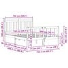 vidaXL Rám postele s čelnou doskou 2 pcs Včelí hnedý 150 x 200 cm