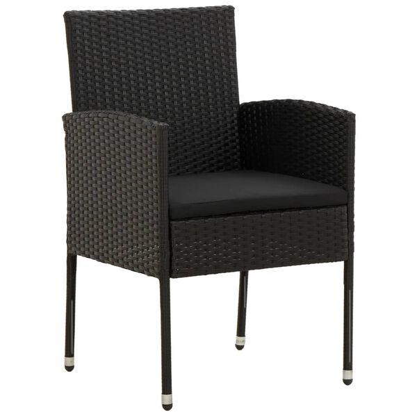 vidaXL 9-dielna z&aacute;hradn&aacute; jed&aacute;lensk&aacute; s&uacute;prava polyratanov&aacute; čierna