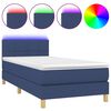 vidaXL Posteľ boxsping s matracom a LED modr&aacute; 90x200 cm l&aacute;tka