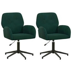 vidaXL Ot&aacute;čacie stoličky k stolu 2 ks 54 x 55 x 90 cm Tmavozelen&aacute;