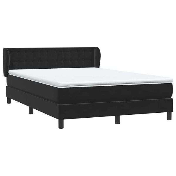 vidaXL Posteľn&yacute; r&aacute;m boxspring s matracom čierny 140x210 cm zamat